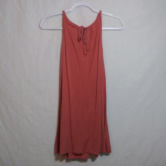 Anthropologie One September Taren Halter Tank Top Flowy Coral Embroidery Size S - Picture 8 of 8